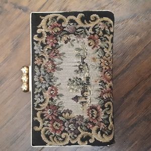 Small vintage tapestry clutch